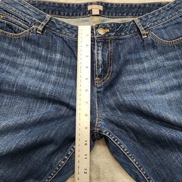 J.Jill Jeans Women 14 PETITE Blue Boyfriend Mid Rise Slim Straight Preppy Casual - Picture 10 of 13